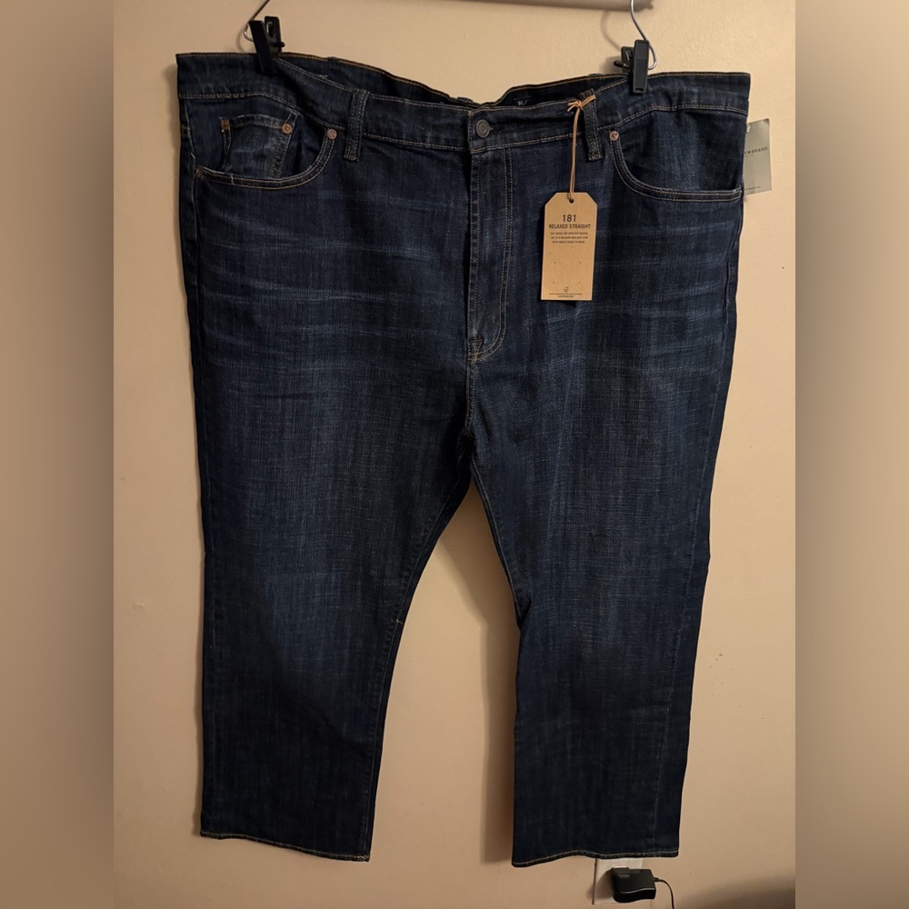 Relaxed Straight Men's Jeans in Dark Blue